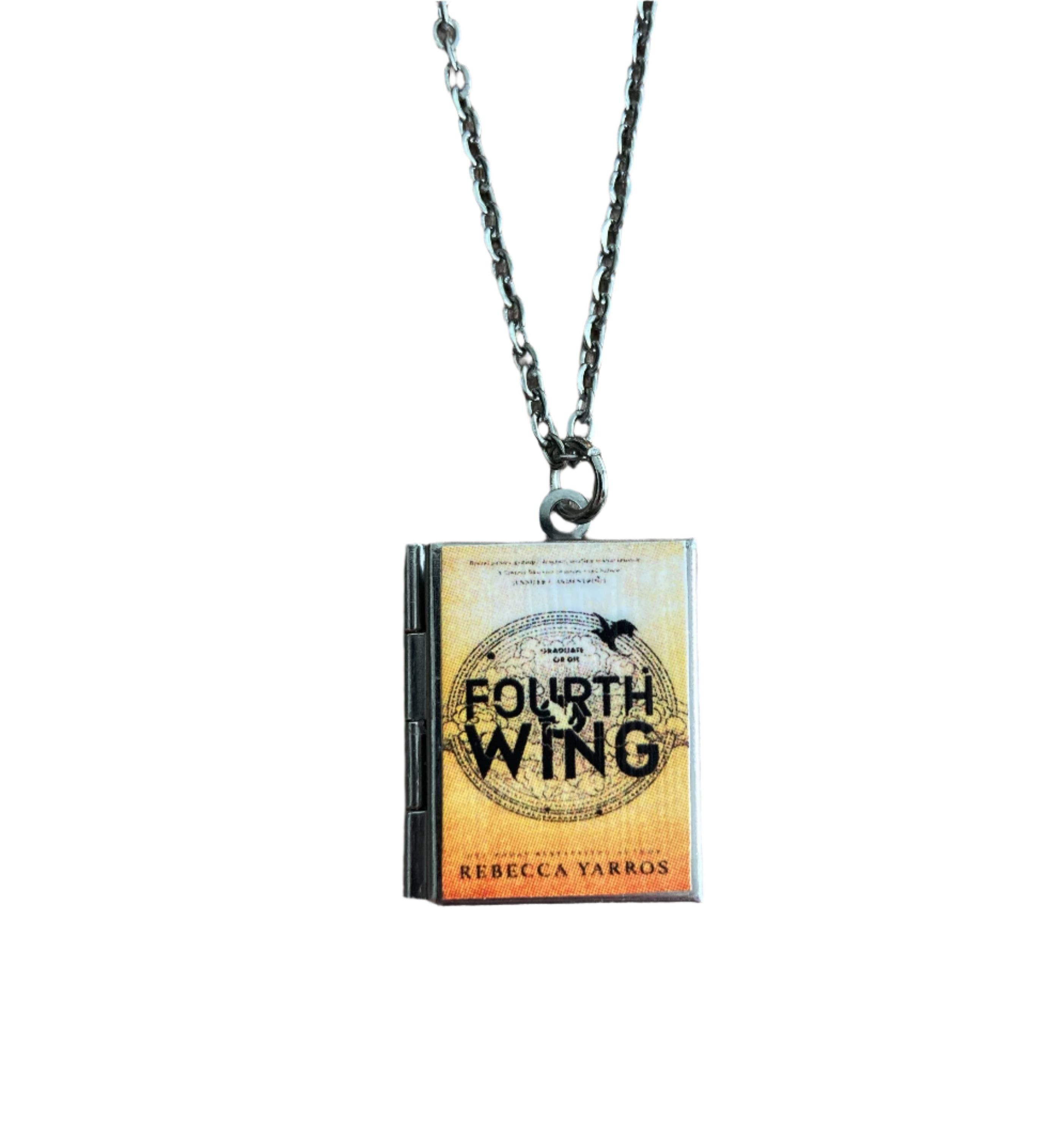 Fourth Wing book locket gift for romantasy and fantasy readers